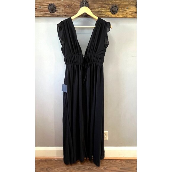 NEW Lulu's I'm All Yours Black Ruffled Maxi‎ Dress- Sz. M - Picture 3 of 10